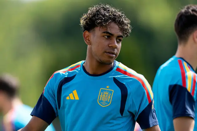 Lamine Yamal (Espagne) lors du stage d'entraînement de l'Espagne à l'Université d'État de Kennesaw le 14 juin 2026 à Kennesaw, États-Unis