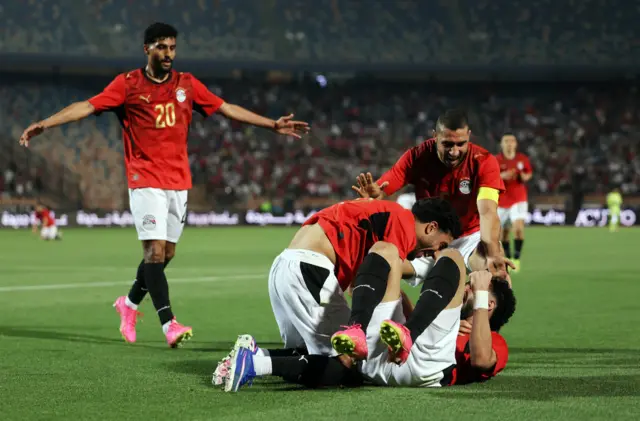 فرحة لاعبي منتخب مصر