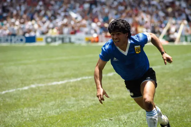 Diego Armando Maradona celebra un gol en el Mundial de México 1986