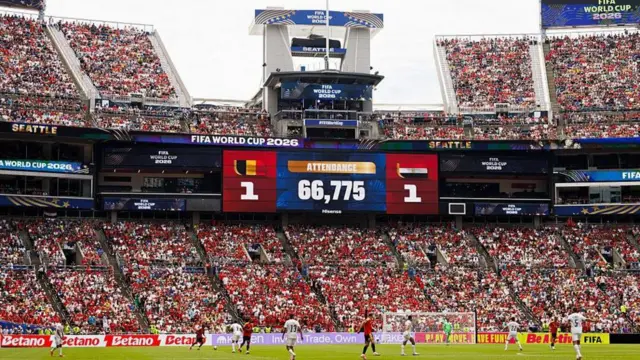 El marcador muestra el empate 1-1 de Bélgica y Egipto