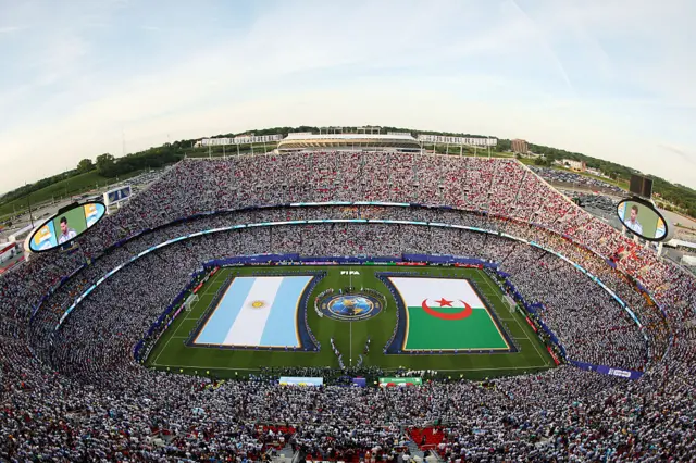 Una vista del estadio de Kansas City