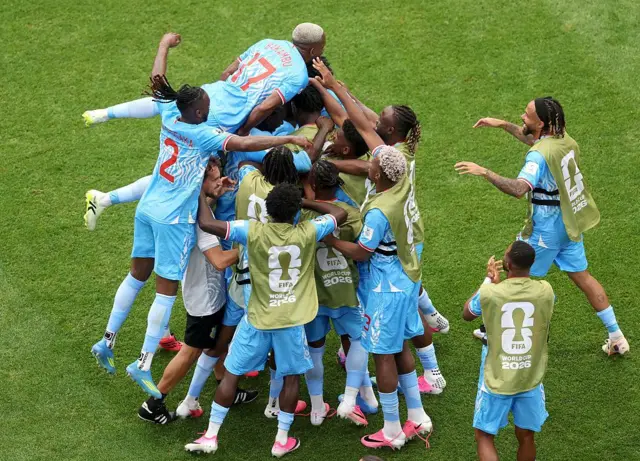 Les Congolais qui célèbrent leur égalisation