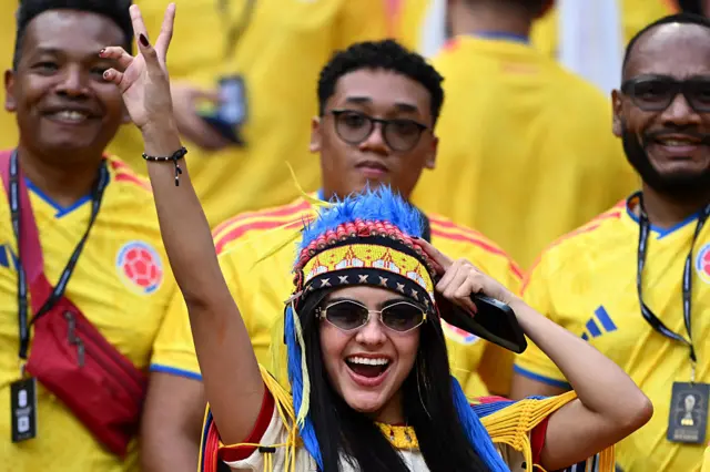 Hinchas de Colombia en el estadio