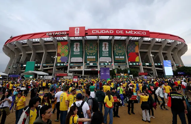 Hinchas de Colombia en el estadio