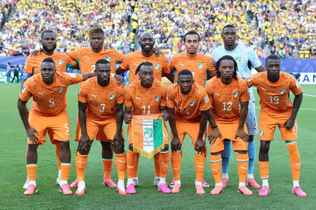 Le Onze ivoirien lors de sa victoire 1-0 contre l'Equateur.