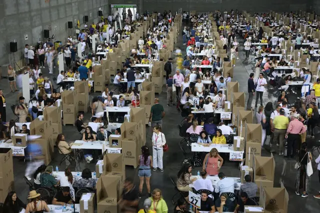 Un centro de votación en Colombia