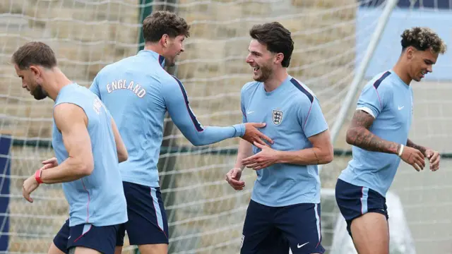 Declan Rice à l'entraînement avec l'équipe d'Angleterre