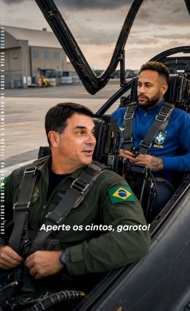 Flavio Bolsonaro e Neymar em vídeo gerado por IA