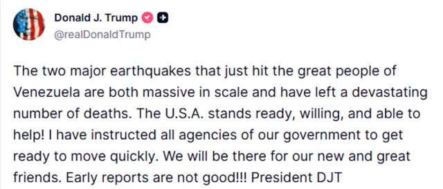 Mensaje de Donald Trump