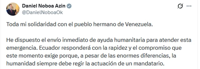 Mensaje de Daniel Noboa