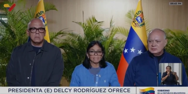 Jorge Rodríguez, Delcy Rodríguez y Diosdado Cabello
