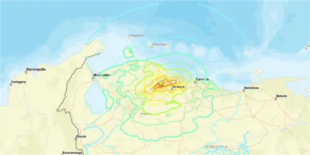 Un mapa del epicentro del sismo de 7,5