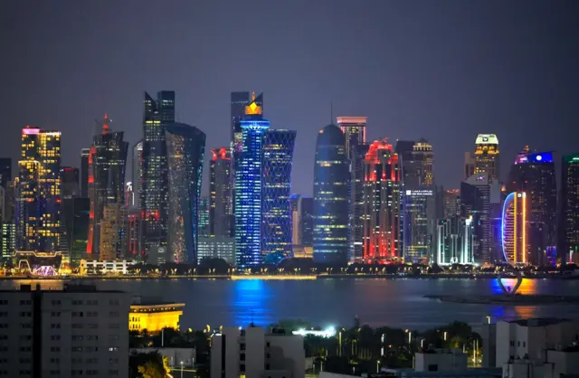 دوحه قطر در شب