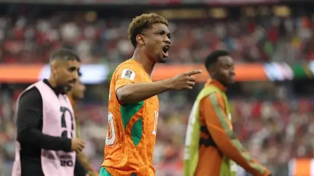 Amad Diallo # 15 na Cote d'Ivoire ya yi bikin