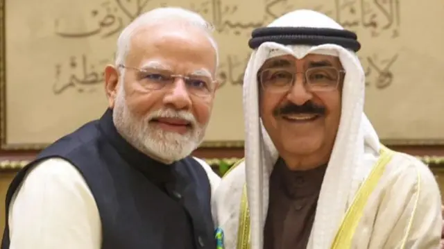 नरेंद्र मोदी और अमीर शेख मशाल अल-अहमद अल-जाबेर अल-सबाह