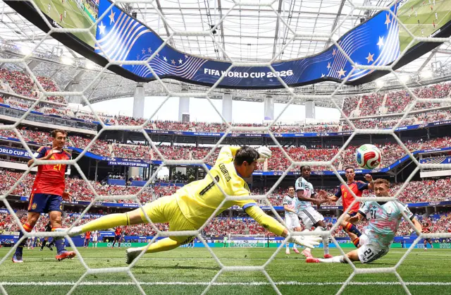 El gol de España desde la portería