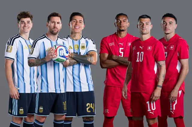 Jugadores de Argentina y Suiza