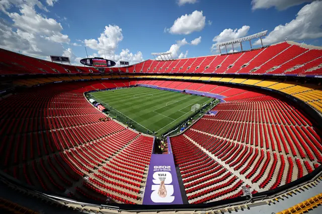Una vista general del estadio de Kansas City