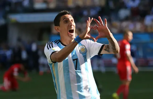 Ángel di María celebra su gol
