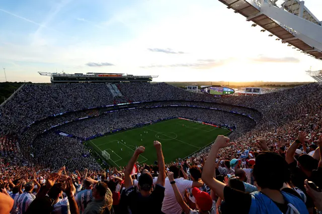 Una vista del estadio de Kansas City