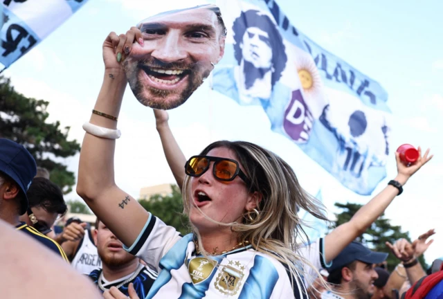 Una hincha argentina en Kansas City