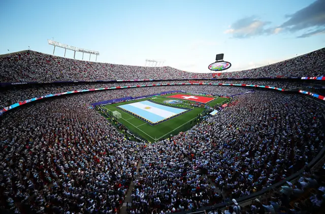Una vista del estadio de Kansas City lleno