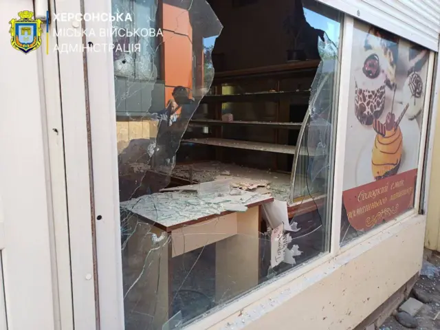 Магазин, попавший под удар в Корабельном районе Херсона