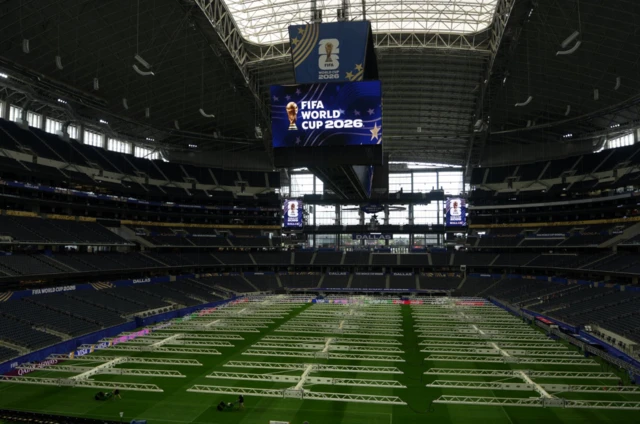 Una vista general del estadio de Dallas