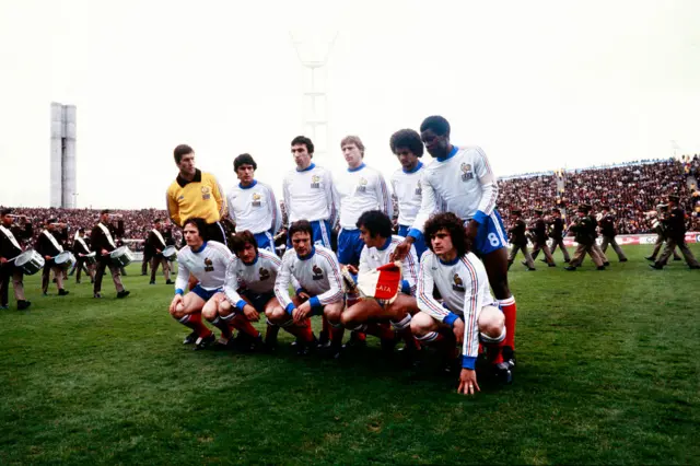 المنتخب الفرنسي في كأس العالم لكرة القدم 1978 قبل مباراة مع إيطاليا