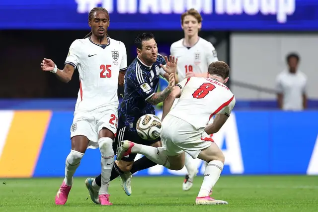 Anderson fouls Messi