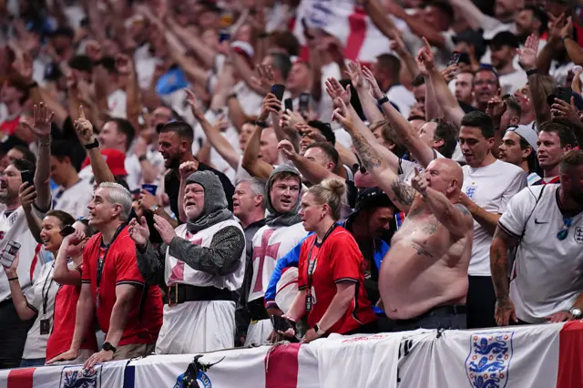 Hinchas de Inglaterra
