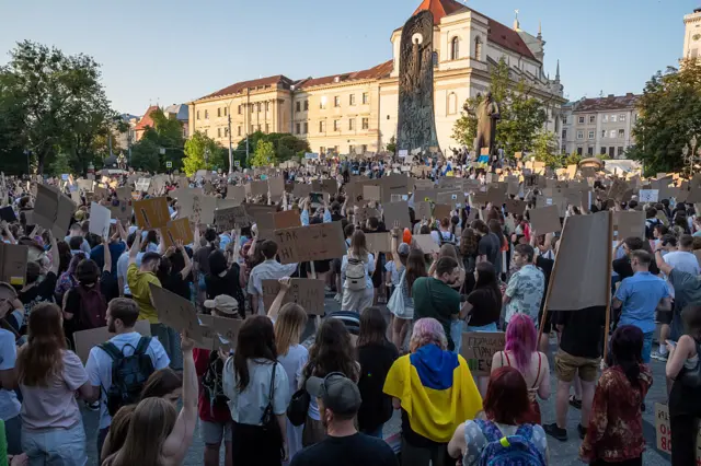 Акция протеста во Львове
