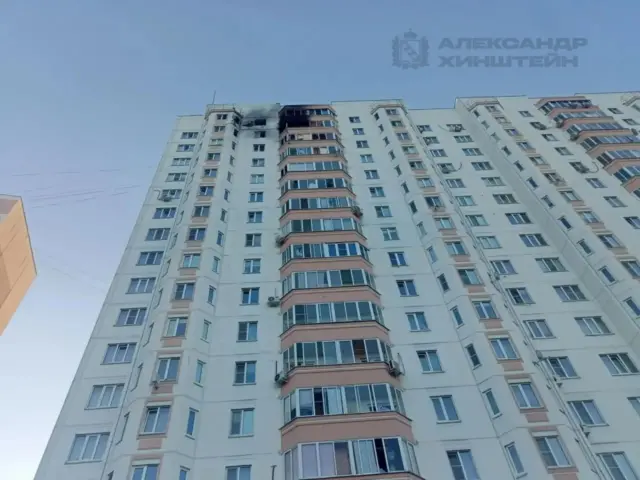 Поврежденный дом в Курске