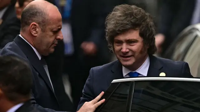 El presidente de Argentina, Javier Milei, en Lima.
