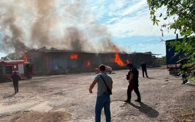 Пожар в здании "Новой почты"