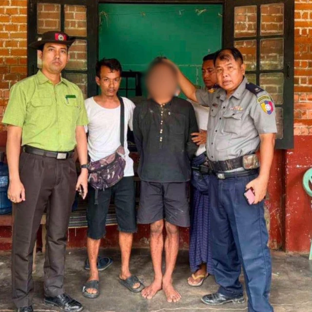 ရန်ကုန်၊ ထန်းတပင်က အသက် ၅ နှစ်အရွယ်က‌လေး လုယက်သတ်ဖြတ်ခံရမှု ကျူးလွန်တဲ့ သံသယံတရားခံကို ဖမ်းမိတဲ့မြင်ကွင်း