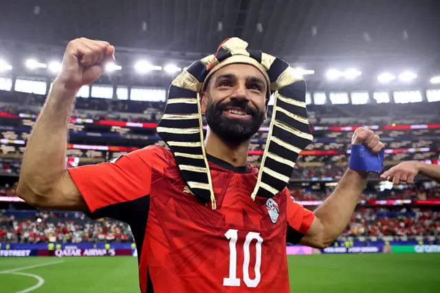 Mohamed Salah celebra el triunfo de Egipto