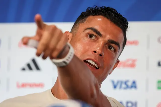 البرتغالي كريستيانو رونالدو خلال مؤتمر صحفي