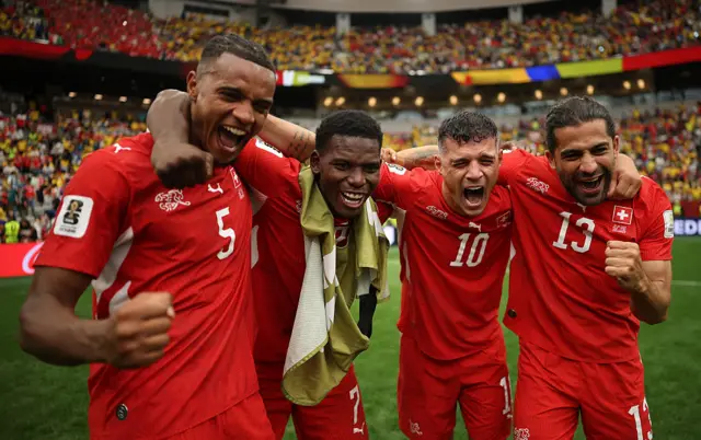 Manuel Akanji, Breel Embolo, Granit Xhaka y Ricardo Rodríguez