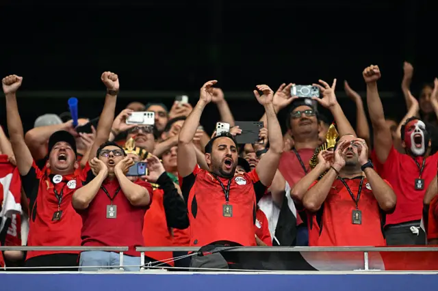 Hinchas egipcios en el estadio de Atlanta