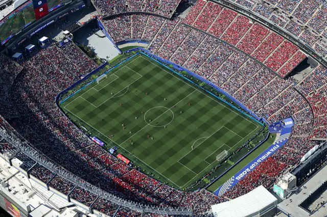 Una vista aérea del estadio de Boston