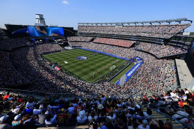 Una vista del estadio de Foxborough