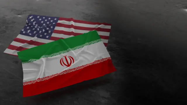 Iran USA flags