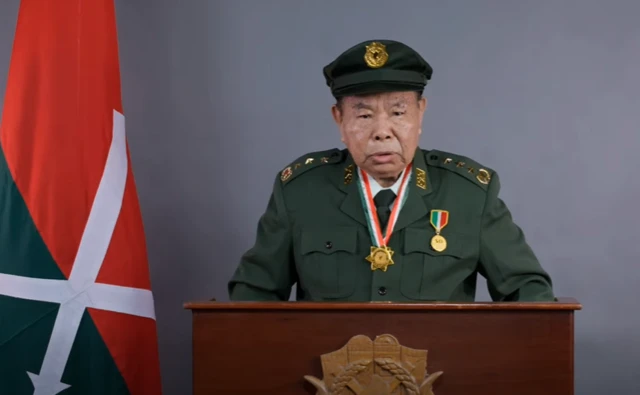 (၅၁) နှစ်မြောက် ကချင်အာဇာနည်နေ့ အထိမ်းအမှတ်မှာ မိန့်ခွန်းပြောနေတဲ့ KIO ဥက္ကဋ္ဌ ဗိုလ်ချုပ်ကြီး အင်ဘန်လ
