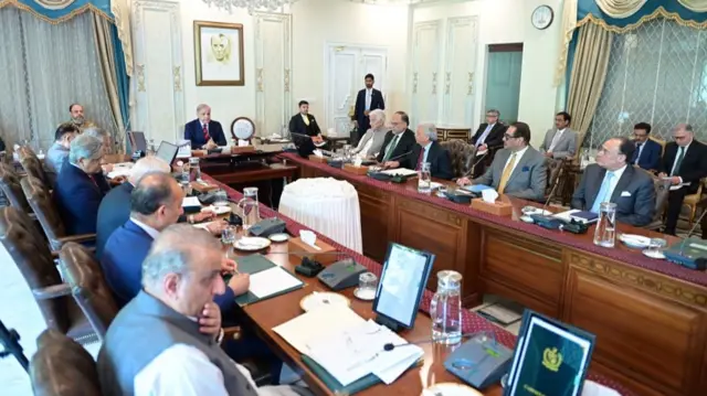 شہباز شریف کابینہ اجلاس سے گفتگو کر رہے ہیں