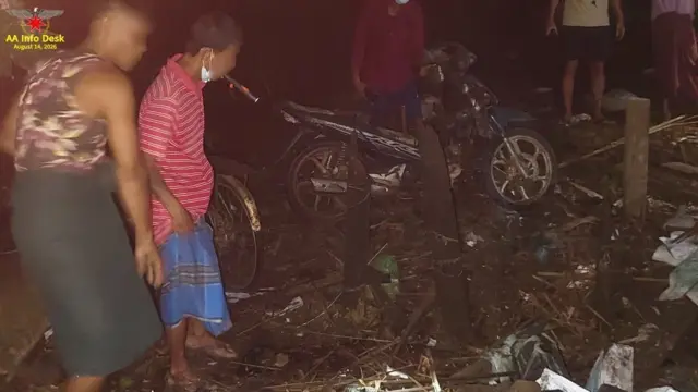 သြဂုတ် ၁၃ ရက်ညက ဂွမြို့နယ် ကျိန္တလီမြို့ လေကြောင်းတိုက်ခိုက်ခံရတဲ့ အခြေအနေ