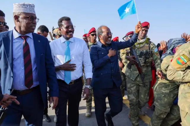 Madaxweyne Xasan Sheekh oo gaaray Galmudug