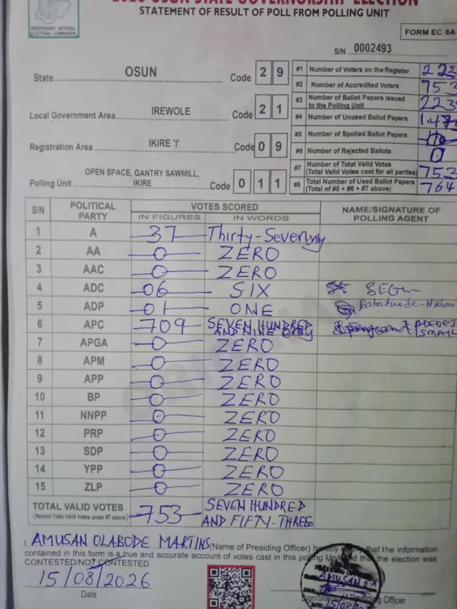 Result sheet