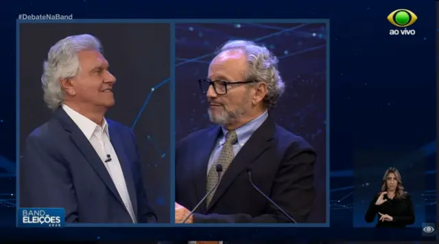 Paglia com Caiado no debate da Band