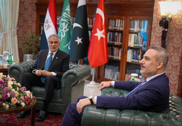 Turkish Foreign Minister Hakan Fidan Foreign Minister Muhammad Ishaq Dar
